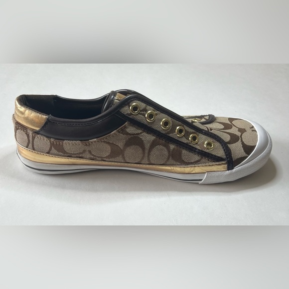 Coach Felix Women’s Slip On Sneakers Gold and Tan Size 10B - Picture 10 of 15
